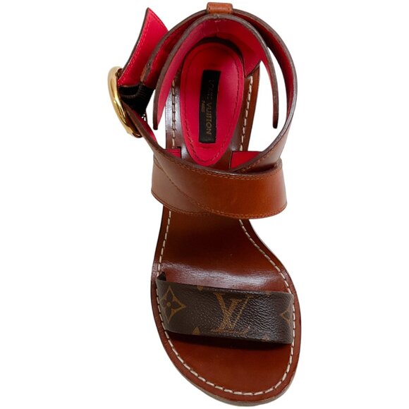 Louis Vuitton Mono Criss Cross Sandals - Picture 4 of 7